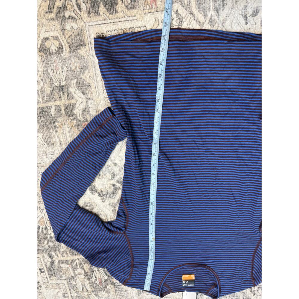 Icebreaker Merino Wool 200 Oasis LS Crewe Thermal Mens Base Layer Top S Stripes - Picture 5 of 9
